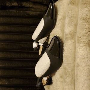 Clarks Marilyn Rose Black Combi Sling Heels 7.5 M